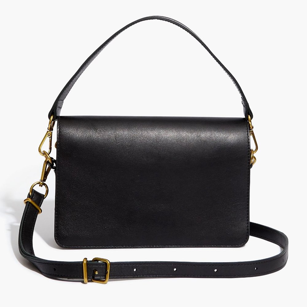 The Flap Convertible Crossbody Bag by Madewell [black leather]